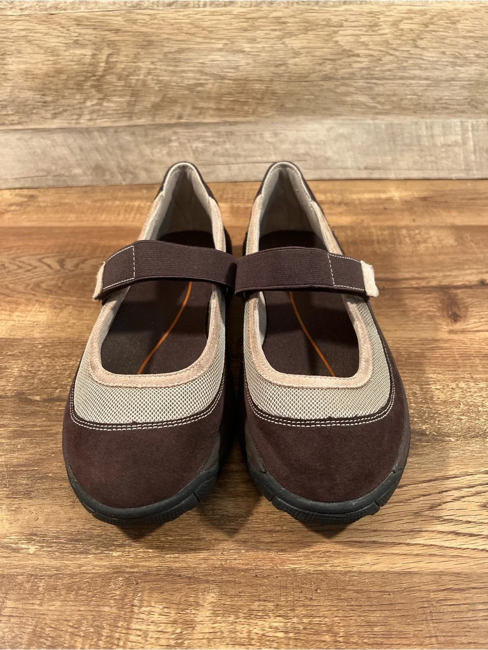 Rockport Brown and Beige Mary Jane Flats